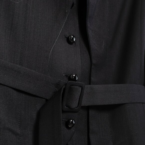 L.A.M.B. Vintage Black Wool and Satin Waistcoat Jacket - Picture 8 of 11